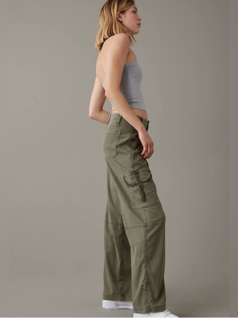 American Eagle Super High Rise Baggy Wide Leg Cargo Pants 0 Gorpcore